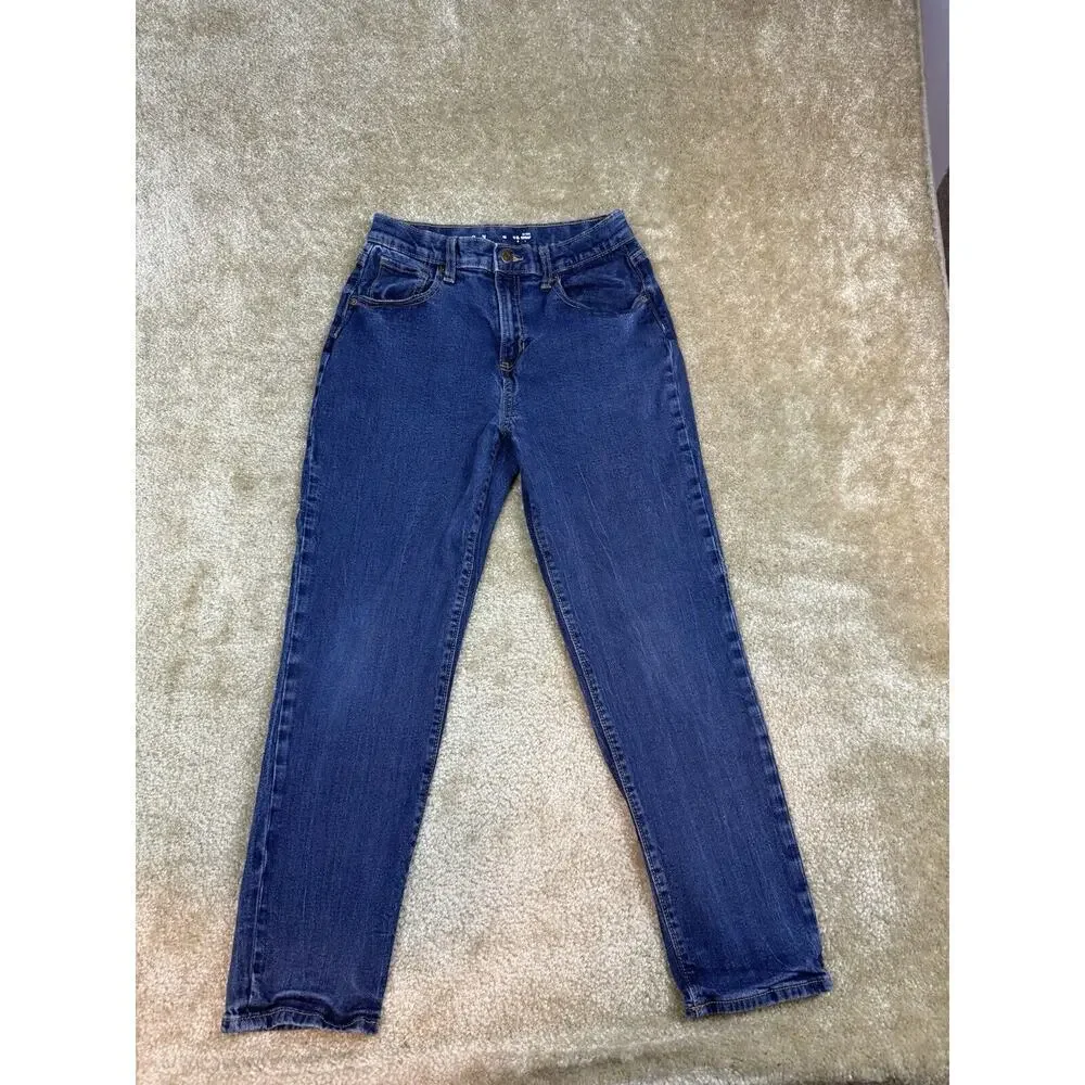 Old Navy OG Straight Leg Jeans Girls Sz 16 Adjustable Waist Medium Wash A293
